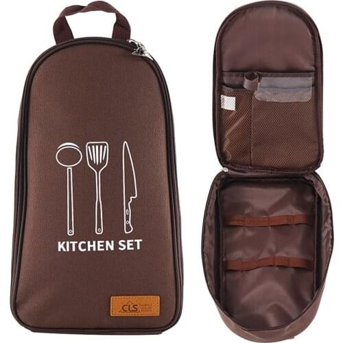 Camp Kitchen Utensil Organizer Travel Set Portable BBQ Camping Cookware Handbag