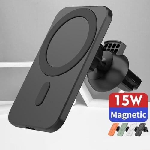 Magnetic Wireless Car Charger 15W Fast Charging Air Vent Mount Adsorbable Phone Holder For iPhone 12 11 Pro Max Xiaomi 11 Huawei
