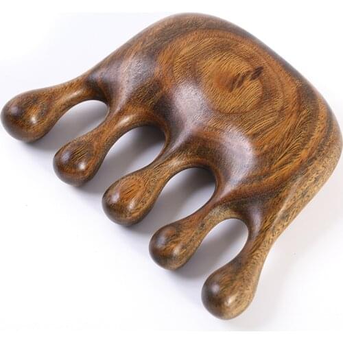 Hair Massage 8 Types Comb 5 Teeth Natural Ebony Comb Head Meridian Massage Tool Handmade Anti Static Comb For Massage & Scraping