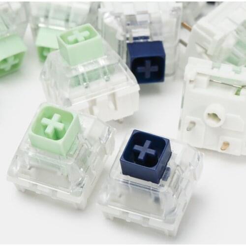 Kailh Box Navy Jade White Switches Clicky Mechanical Keyboard Switch for Water-Proof 3 Pin RGB SMD Compatible Cherry MX Switches