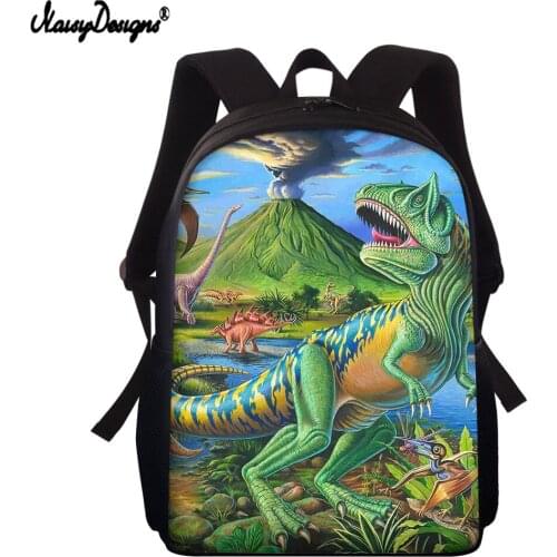 NOISYDESIGNS 3D Dinosaur Print Fashion primary Student School Bags for Teenagers Boy Travel Backpack Children Book Bags Mochila