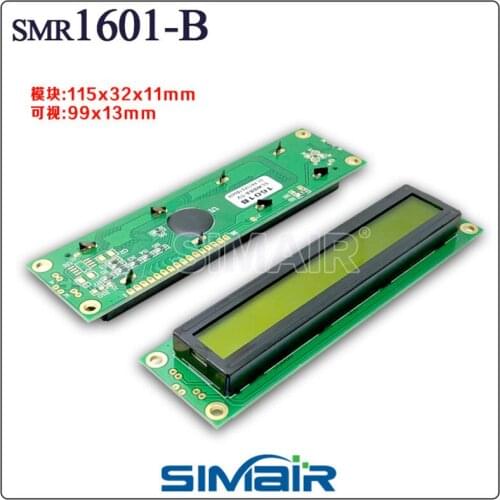 5V 3.3V Blue Yellow 16 PINS 16*1 1601 Dot Matrix Screen Module 16X1 Big Character LCD Display With LED White Yellow Backlight