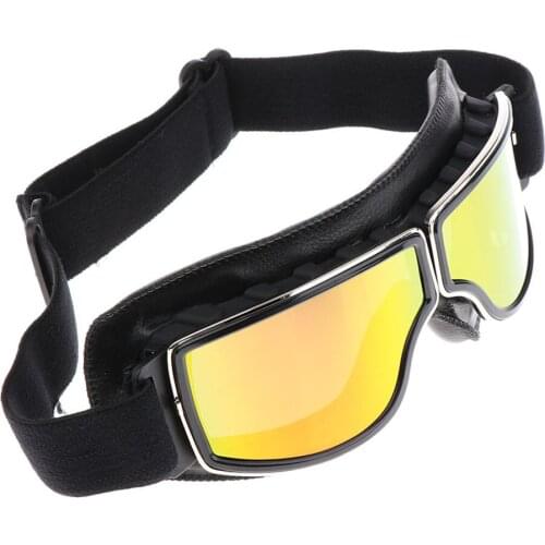 Motorcycle Vintage Goggles - Anti-Scratch Motorbike Sunglasses Eyewear Glasses for Half / Open Face Helmets - (Multi-colored)
