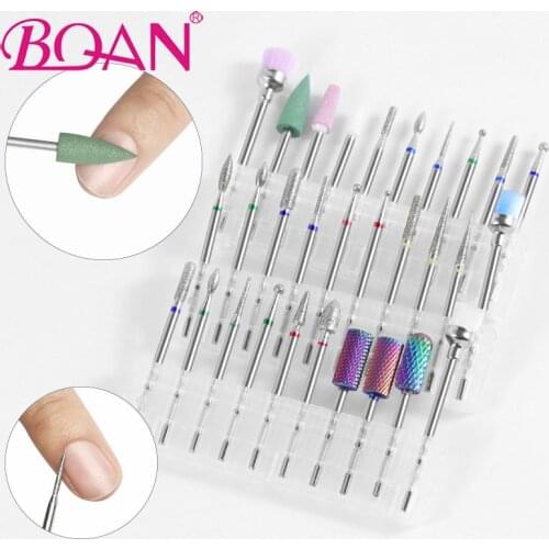 BQAN 1 Box Alloy Tungsten Steel Grinding Cuticle Clean Nail Drill Bits Set Diamond Nail Head Set Manicure Pedicure Art Tools