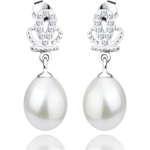 GNE1154 2017 New 925 Sterling Silver Sweet Pearls Drop Earring Water Drop Shape Earrings , Classic Jewelry Earring For Women