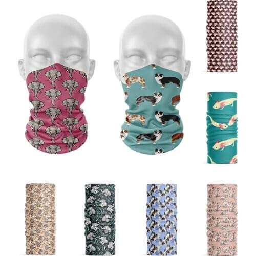 Novel DIY Production Dustproof Ring Scarf Funny Animal Print Magic Sports Cycling Face Headwear Unisex Bandana Hair Accessories