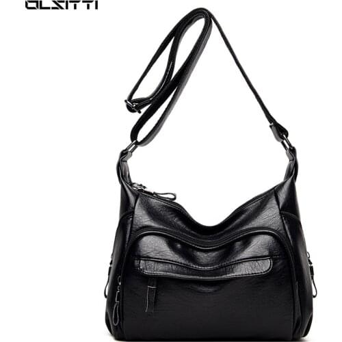 Solid Color Soft Leather Crossbody Shoulder Bags for Women 2021 New Designer Casual Concise Women Bags Luxury Messenger Bag