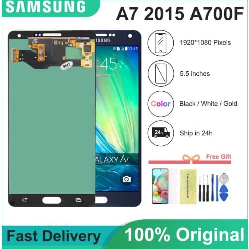 Original 5.5" AMOLED A700 LCD for SAMSUNG Galaxy A7 2015 A700 A700F A700FD LCD Display Touch Screen Digitizer Replacement Parts
