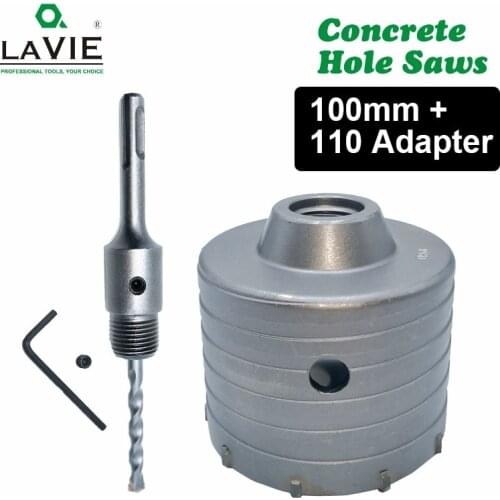 1 set SDS PLUS Concrete Hole Saw Electric Hollow Core Drill Bit 100mm Shank 110mm Cement Stone Wall Air Conditioner Alloy Blade