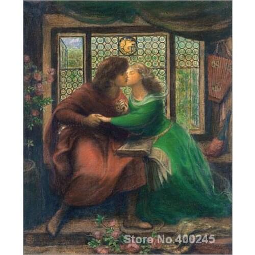 Portrait Paintings impressionist Paolo and Francesca da Rimini Dante Gabriel Rossetti High quality Handpainted