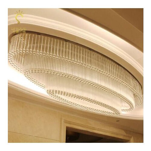 Villa Living Room Hall Ceiling Light Oval Hotel Lobby Crystal Light Customized Large Club Sales Project Light led lighting lamps