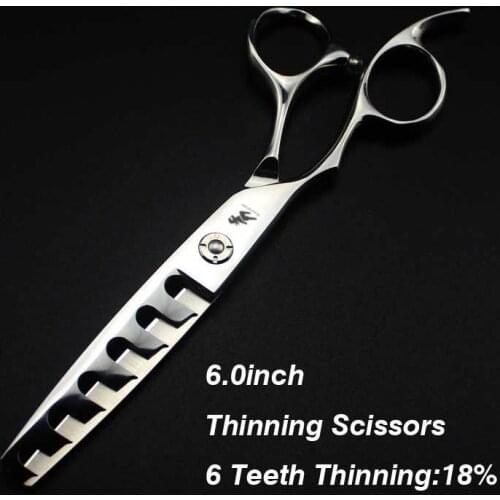 Professional left hand scissors 6 teeth Stainless Steel 440C Hair Stylist Hairdressing Scissors Hairdressing Scissors Shears