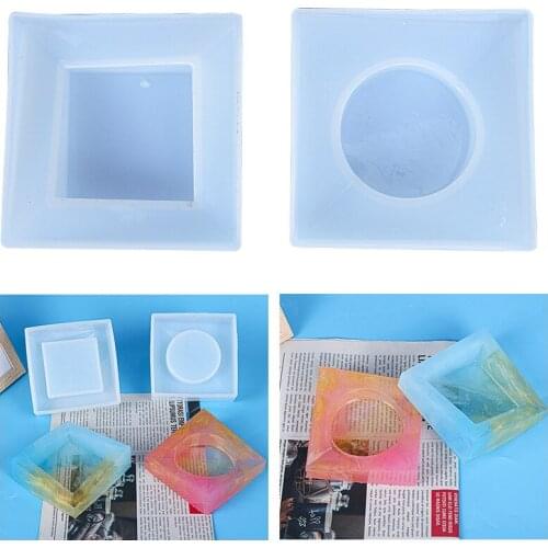 Silicone Mold Resin Heart-shaped Square DIY Crystal Epoxy Crafts Crystal Ashtray Home Decoration