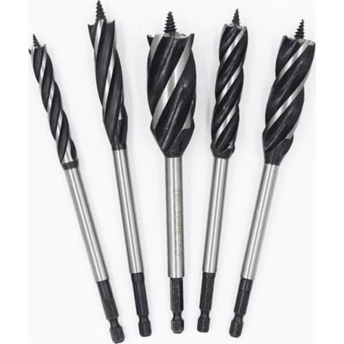 16mm 17mm 18mm 19mm 20mm HSS 4 Cutter Flute Hex Shank Woodworking Carpenter Door Lock Bore Hole Gun Core Twist Auger Drill Bit