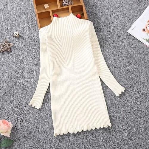 Kids Girls Knitted Sweater New Autumn Winter Baby turtleneck long Sweater for Teen Girls wear warm Clothing 2 4 5 8 10 12 13Year