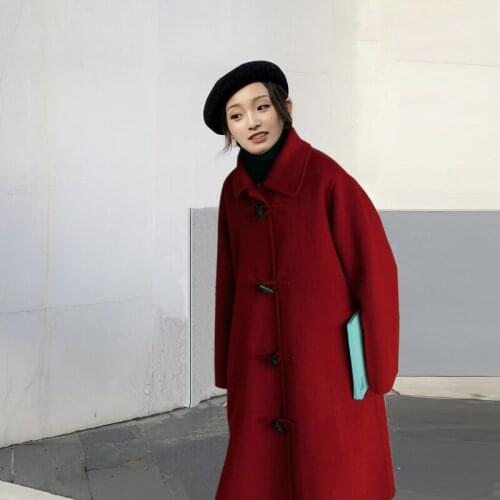 Women Double-faced Wool 200% Jacket Vintage Long Coat Spting Autumn Oversize Womens Coats and Jackets VE22C0022 KJ5062