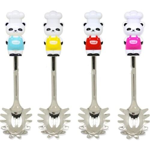 1PC Cute Bear S/Steel Noodles Vermicelli Scoop Cooking Tool Pasta Noodles Server Fork Multi-funtional Spaghetti Spoon OK 0320