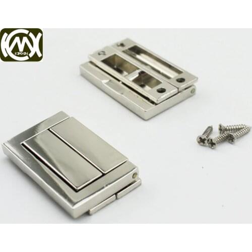 10 packages of silver lock and screw wooden box lock for high grade zinc alloy electroplating environmental lock and parcel post
