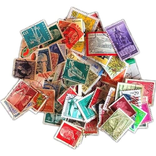 100 PCS Different Postage Stamp From World, Mixed Set Lot, Used with Post Mark, Good Condition Collection, Gift Post Stamp Gift