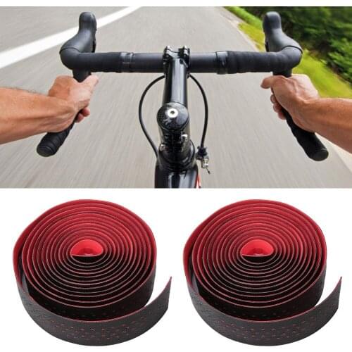 2pcs Anti-skid Bicycle Handlebar Tapes PU Road Bike Handle Bar Tapes Soft Breathable Mountain Bicycle Handle Bar Wrap