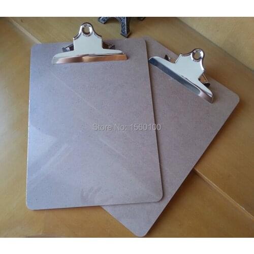 4pcs/lot A4 portable MDF file clip board menu clipboard with butterfly clip wooden writing clipboard writing pad office supplies
