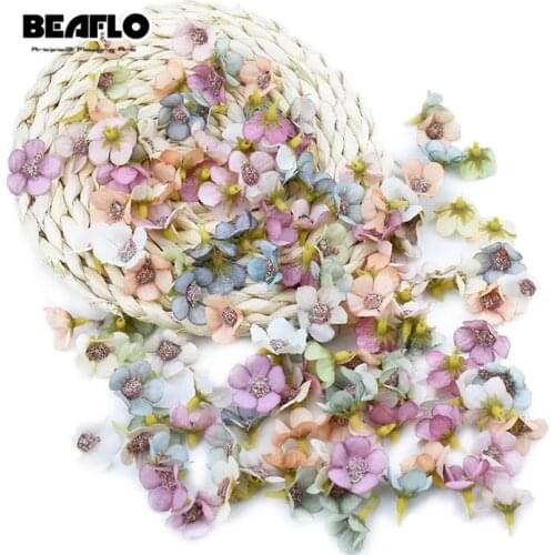 50pcs Multicolor Mini Silk Artificial Daisy Flower Head For Crown Wedding Garland Decoration Handmade DIY Craft Headdress