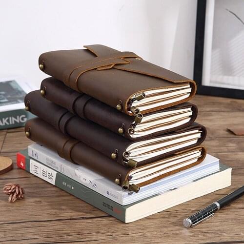 Crazy Horse Leather Journal Notebook Retro Handbook Diary Notepad Sketchbook Business Organizer Office School Supplies