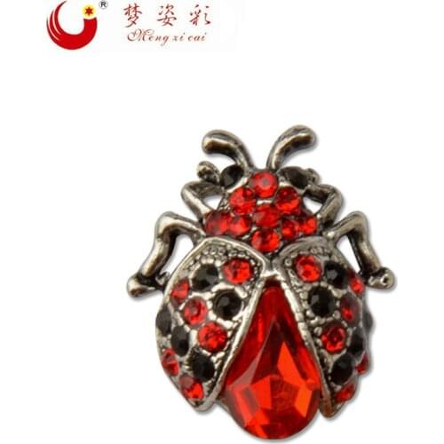 New Fashion Jewelry Animal Brooches Red Crystal Ladybug Brooches for Women Brooches for women Rhinestone broches para as mulhere