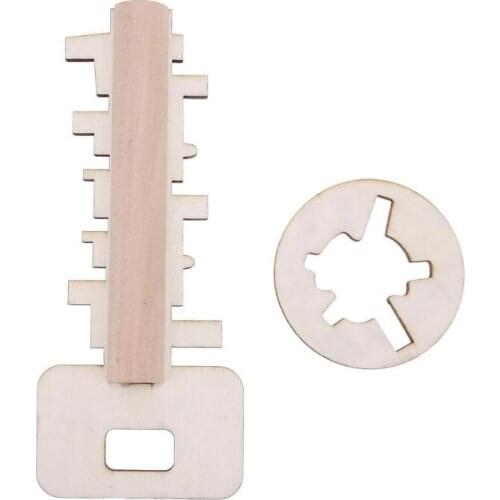 Wooden Toy Unlock Puzzle Key Kong Ming Lock Toys Educational For Children
