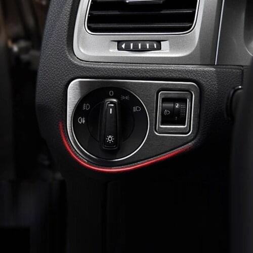For Volkwagen VW Golf 7 MK7 2013 2014 2015 Auto stainless steel Headlight Switch Controller Button Cover Inner Accessories