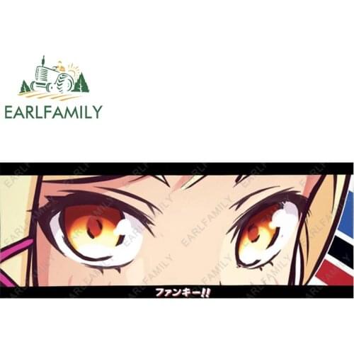 EARLFAMILY 15cm x 5.8cm Cartoon Anime Mana-Chan Eyes Slap Car Sticker Vinyl Decal Car Styling JDM Classic Peek Girl Stickers