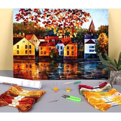 Oil Painting Style Grew Up Printed Canvas 11CT Cross Stitch DIY Embroidery Patterns DMC Threads Knitting Promotions