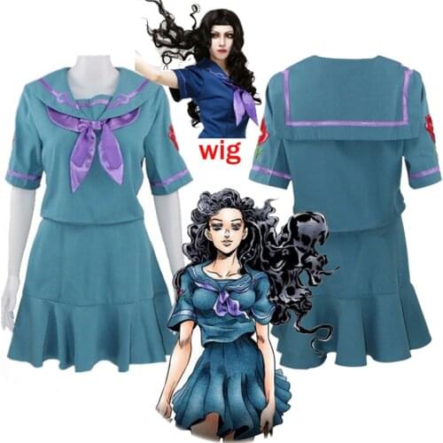 2020 Anime JoJos Bizarre Adventure Cosplay Costume Yamagishi Yukako Uniforms Women Dresses Sailor Suits JOJO Outfits