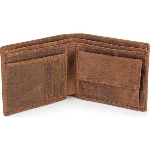 Top Layer Leather Wallet Mens Leisure Wallet Bag Retro Crazy Horse Leather Man Purse Vintage Genuine Leather Male Wallet 50