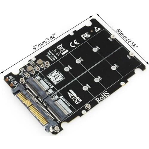 M.2 SSD to U.2 Adapter 2in1 M.2 NVMe and SATA-Bus SSD to PCI-e U.2 SFF-8639 ABCD