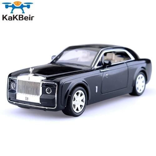 1:24 Rolls Royce Phantom Car Model Alloy Diecast Toy Vehicles Sound Light Pull Back For Kids Car Gift Collection Free Shipping
