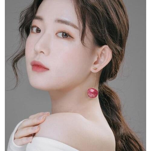 2020 New Arrival Dominated Acrylic fashion Geometric fine Women Drop Earring contracted sweet cherry modelling earrings Jewelry