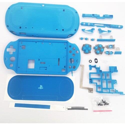 New Blue Color Housing Shell Case Cover With Button Parts For PSVita 2000 PS Vita PSV 2000 Console Case With Sticker