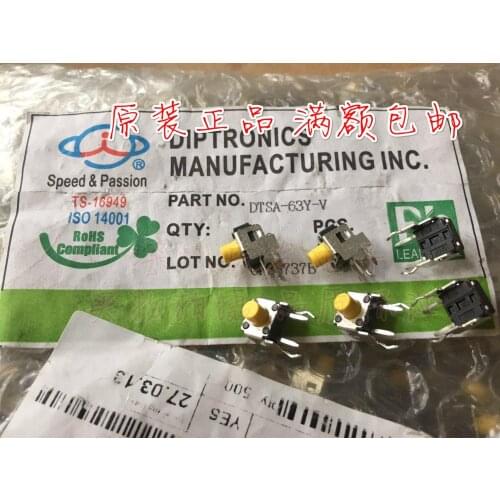 Original new 100% DTSA-63Y-V light touch switch 6*6*7 with bracket and inching horizontal 2pin