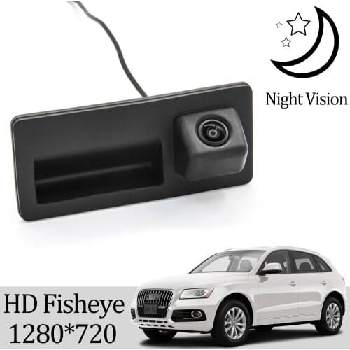 Owtosin HD 1280*720 Rear View Camera For Audi Q5 2010 2011 2012 2013 2014 2015 2016 2017 2018 Car Trunk Handle Reverse Monitor