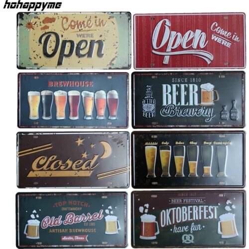 Beer Tin Sign Plaque Metal Vintage Pub Metal Wall Art Decorative Metal Wall Plates Decoration In Beer Bar 15x30 cm