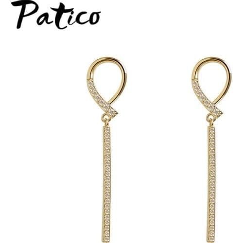 Popular Simple Long Stripe Dangle Earrings Jewelry Korean Fashion Elegant Style Wedding Earring Accessories For Women Party Gift