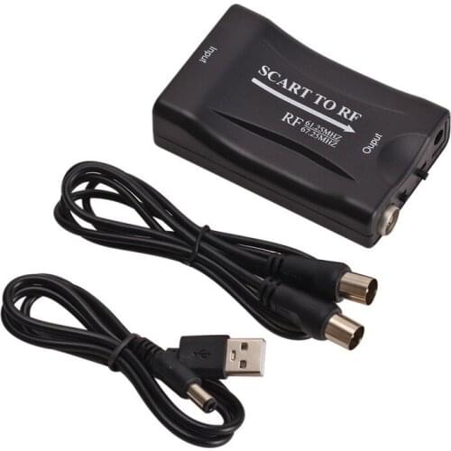 SCART To RF RF Output Video Converter Supports RF67.25Mhz 61.25Mhz SCART Box To Old TV Adapter