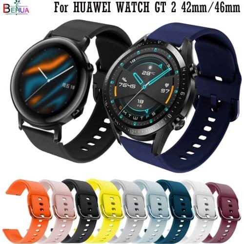 Bracelet Accessories 20mm 22MM For HUAWEI WATCH GT 2 42mm 46mm Sport silicone Replacement watch strap For HUAWEI WATCH GT 1
