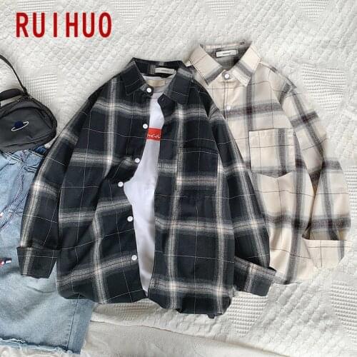 RUIHUO Men's Striped Shirts