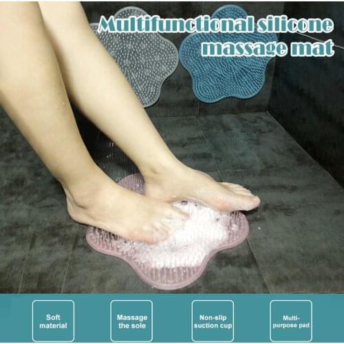 Silicone Bathroom Massage Mat Foot Back Massage Cushion Non-slip Foot Wash Pad NOV99