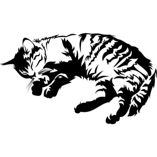 Sleeping Dormant Cat Vinyl Sticker Lovely Creative Car Cover Scratch Sticker Black/Silver Good Quality Waterproof Sun Protection