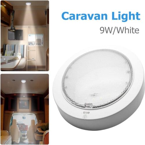 12V 9W LED Pancake White Light RV Caravan Boat Interior Cabin Ceiling Dome Light