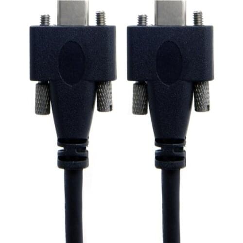 USB 3.1 Cable Type-C Dual Screw Locking to Panel Mount Locking USB-C 10Gbps Data Cable 1.2m