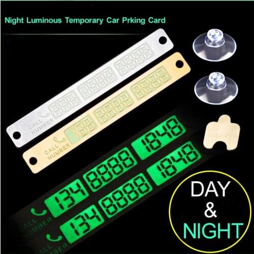 Temporary Parking Card Luminous Phone Number Card Plate For SSANGYONG Chairman Rexton Kyron Rodius Actyon korando Tivolan